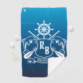 Marine Insignia Dolkins Helm Oars Shield(海上記：イルカン： ゴルフタオル (インサイチュ)