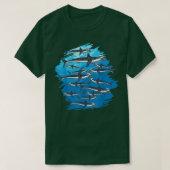 Marine Life Animal Underwater Swarm Hammerhead Sha Tシャツ (デザイン正面)