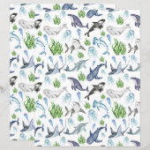 Marine Life Scrapbook Paper (正面/裏面)