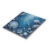 Marine Life Underwater Seashells Fish Backsplash  タイル (側面)