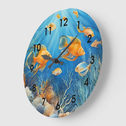 Marine Life with Exotic Fish, ラージ壁時計 (傾斜)