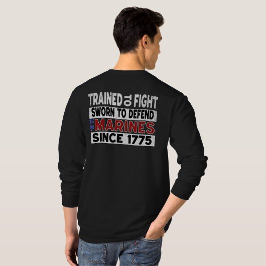 MARINES Trained to Fight Longsleeve Shirt Tシャツ (裏面フル)