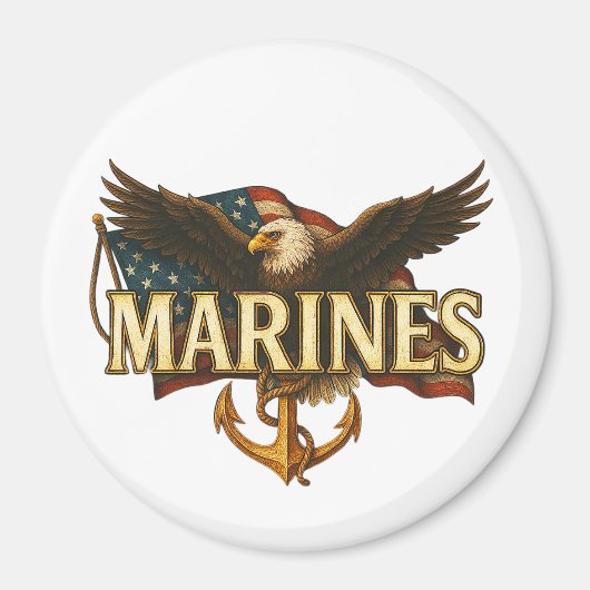 Marines With Eagle and Flag マグネット (正面)