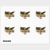 Marines With Eagle and Flag ラウンドシール (シート)