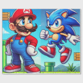 mario and sonic gift wrap ラッピングペーパー (フラット)