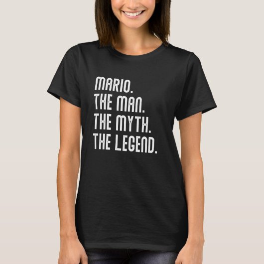 Mario Man Myth Legend Shirt Gifts For Mens Funny M Tシャツ (正面)