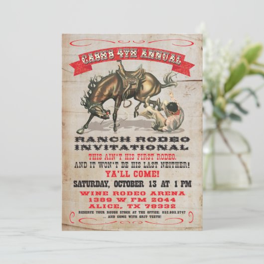 Marionのカウボーイウェスタン誕生日パーティー 招待状 (スタンド正面)