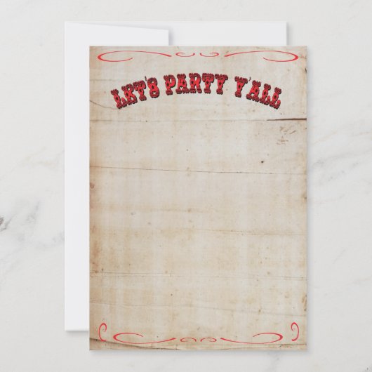 Marionのカウボーイウェスタン誕生日パーティー 招待状 (裏面)