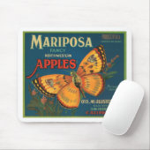 Mariposaの蝶りんごのフルーツの木枠のラベル マウスパッド (マウス)
