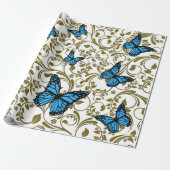 Mariposa azul en el jardín ラッピングペーパー (アンロールド)