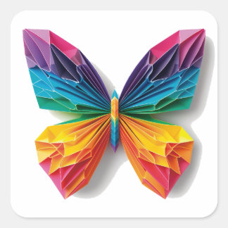 Mariposa de origami multicolor スクエアシール