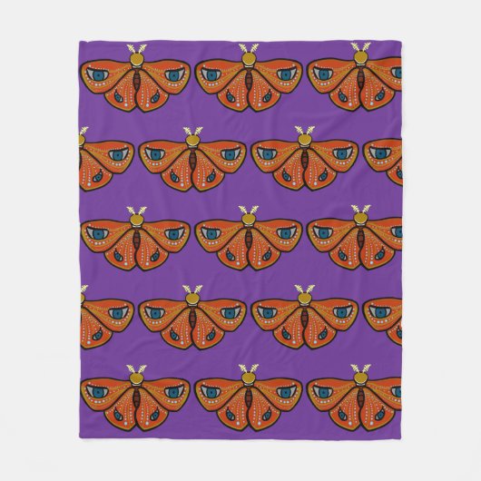 Mariposa Mística con Ojos フリースブランケット (正面)