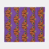 Mariposa Mística con Ojos フリースブランケット (正面(横))