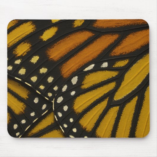 Mariposa Orange & Yellow Monarch Butterfly Wing マウスパッド (正面)