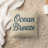Maritime beige & Navy Blue Script ocean breeze  クッション (ブランケット)