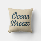 Maritime beige & Navy Blue Script ocean breeze  クッション (正面)