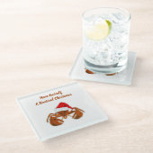 Maritime Santa Lobster ガラスコースター (アングル)