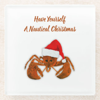 Maritime Santa Lobster ガラスコースター