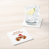 Maritime Santa Lobster スクエアペーパーコースター (インサイチュ)