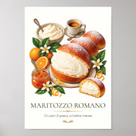 Maritozzo Romano – Vintage Italian Dessert ポスター