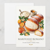 Maritozzo Romano – Vintage Italian Dessert 招待状 (正面/裏面)