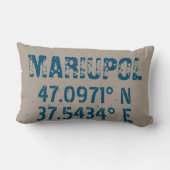 Mariupol Ukraine Latitude & Longitude Distressed  ランバークッション (裏面)