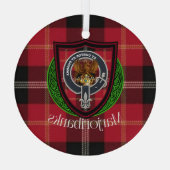Marjoribanks Scottish Clan Tartan & Crest ガラスオーナメント (裏面)