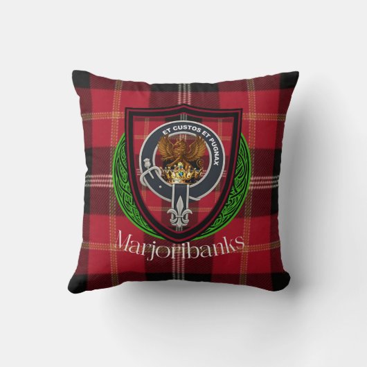 Marjoribanks Scottish Clan Tartan & Crest クッション (裏面)