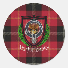 Marjoribanks Scottish Clan Tartan & Crest ラウンドシール