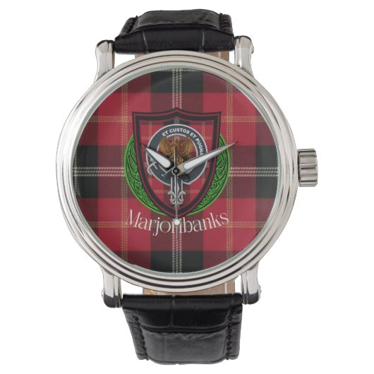 Marjoribanks Scottish Clan Tartan & Crest 腕時計 (正面)