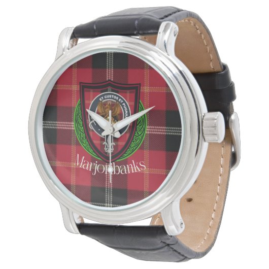 Marjoribanks Scottish Clan Tartan & Crest 腕時計 (アングル)
