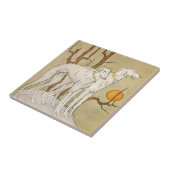 Marjorie Millerによる「冬のグレイハウンズ」 タイル (側面)