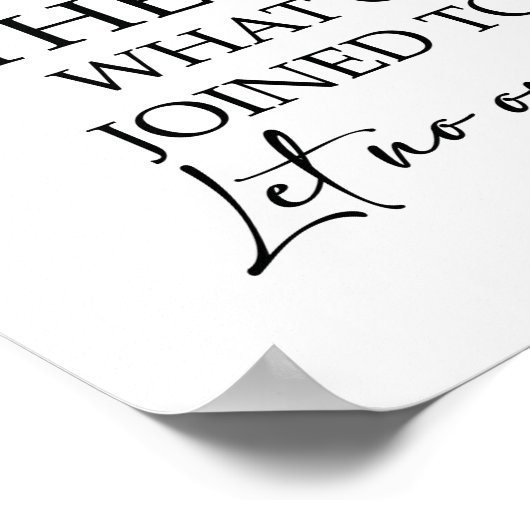 Mark 10:9 Joined togeather ポスター (角)