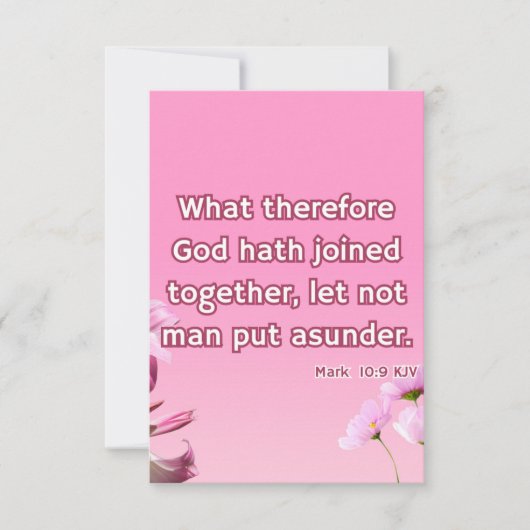 Mark 10:9 KJVバイブル聖なる書物、 経典Pic Greeting カード (正面)