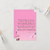 Mark 10:9 KJVバイブル聖なる書物、 経典Pic Greeting カード (正面/裏面インサイチュ)