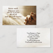 Mark 11:24祈りの言葉の頼お望みは何でも信じ, 名刺 (正面/裏面)