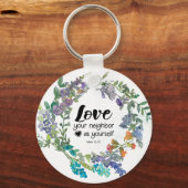 Mark 12:31隣人を愛せよ花 キーホルダー (裏面)