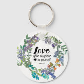 Mark 12:31隣人を愛せよ花 キーホルダー (裏面)