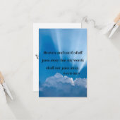 Mark 13:31 KJV聖書聖なる書物、 経典Pic Greeting カード (正面/裏面インサイチュ)