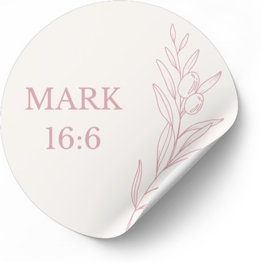 Mark 16:6 Bible Verse Sticker ラウンドシール