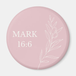 Mark 16:6 Christian Easter – Pastel Pink Faith マグネット