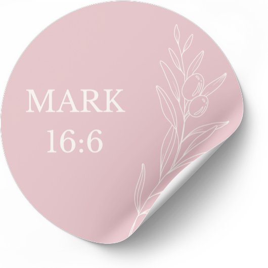 Mark 16:6 Easter Sticker – He Is Risen ラウンドシール
