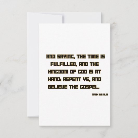 Mark 1:15 KJV聖書聖なる書物、 経典挨拶 カード (正面)