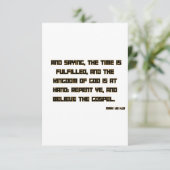 Mark 1:15 KJV聖書聖なる書物、 経典挨拶 カード (スタンド正面)