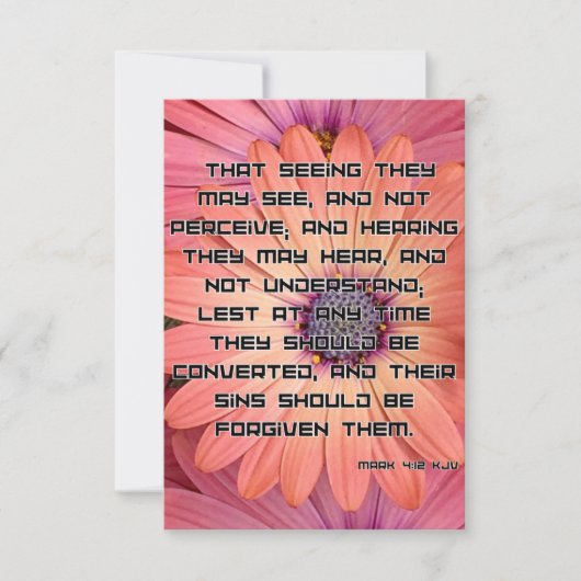Mark 4:12 KJV聖書聖なる書物、 経典Pic Greeting カード (正面)