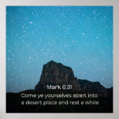 Mark 6:31 KJV Wall Art – Scripture Poster ポスター (正面)