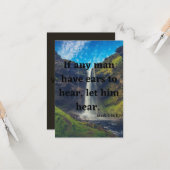 Mark 7:16 KJVバイブル聖なる書物、 経典Pic Greeting Card カード (正面/裏面インサイチュ)