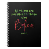Mark 9:23 Believe Scripture ノートブック (正面)