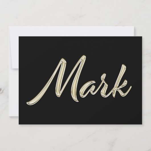 Mark Name white gold Handwriting Karte カード (正面)