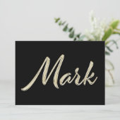 Mark Name white gold Handwriting Karte カード (スタンド正面)